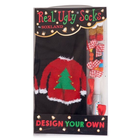 NWT Soxland Design Your Own Christmas Tree Real Ugly Socks - Picture 1 of 7